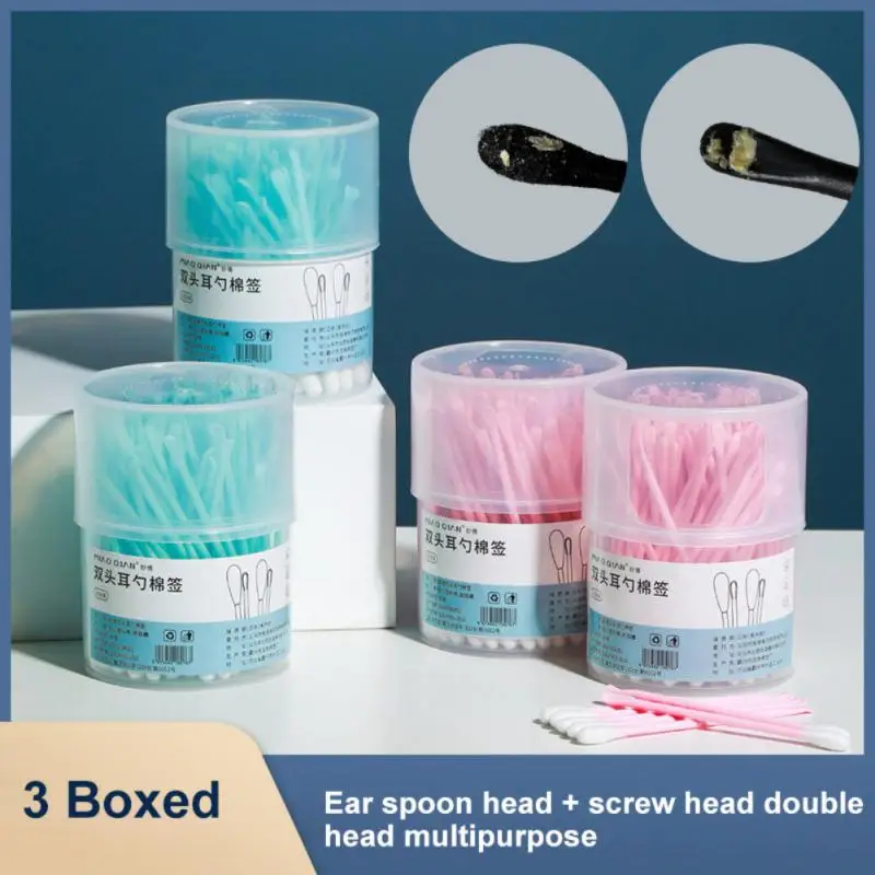 100 Cotton Swabs Baby Special Double-headed Ear Spoon Superfine Cleaning Convenient Household Tools | Красота и - Цена: US $0.78 - 1.93