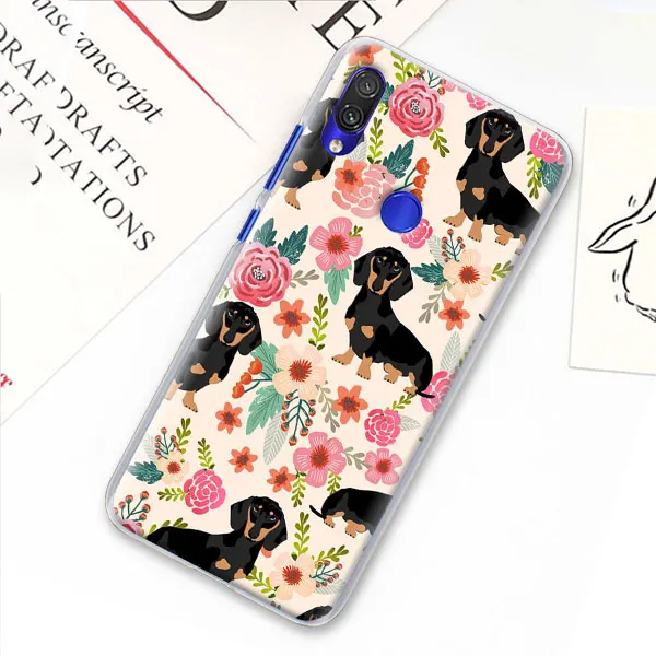 Чехол Dachshund Doxie Flower Dog Puppy для Xiaomi mi A3 A1 A2 8 Lite 9T CC9E Play Red mi K20 Pro 7A Note 7 7S жесткий прозрачный чехол - Цвет: 09