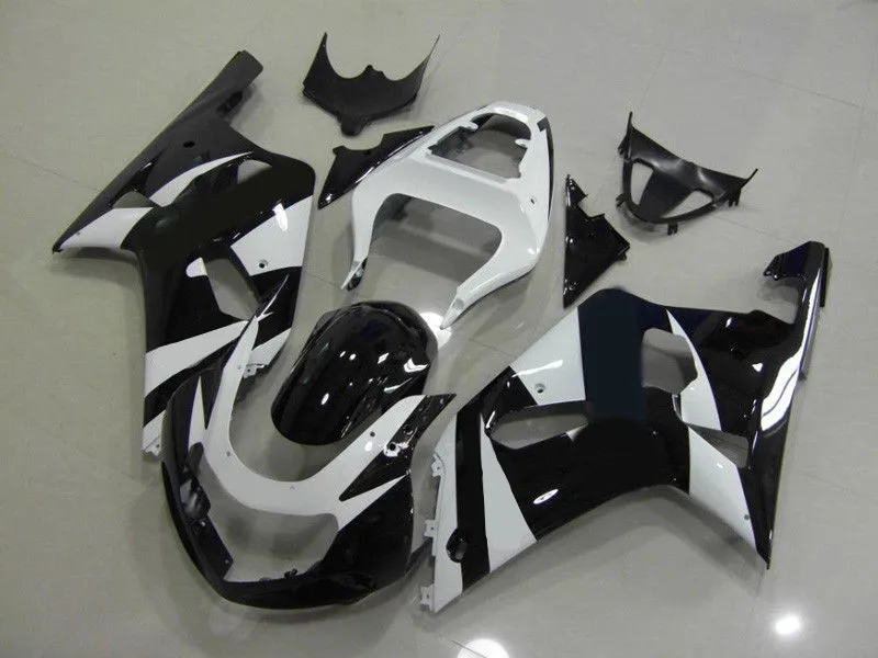 Полный мотоцикла Обтекатели для Suzuki K1 gsxr600 gsxr750 2001 2002 2003 комплект боди ABS пластиковые Обтекатели Кузов белого и черного цвета