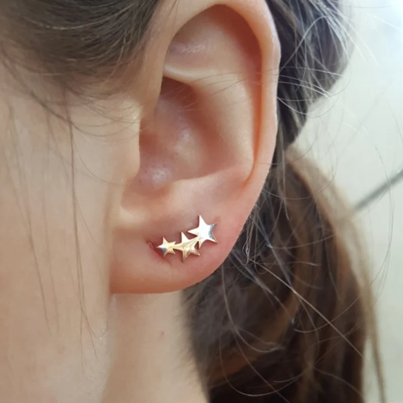 SMJEL Punk-Ohrstecker aus Edelstahl für Damen und Herren, Bohemian-Stil, Feder, Blatt, Hund, Katze, Stern, Ohrringe, Schmuck, Weihnachten, neues Geschenk – Detail 14