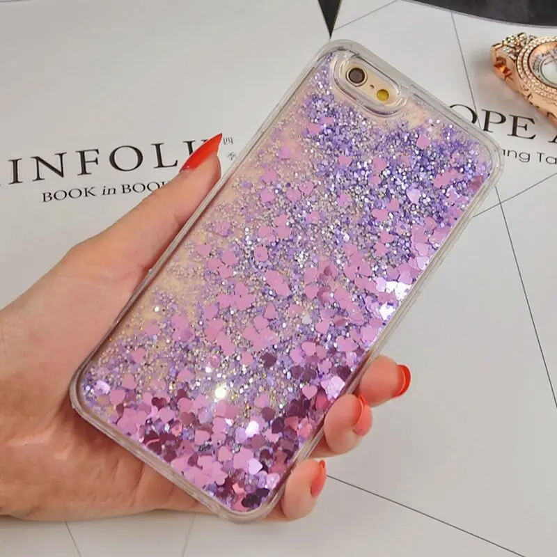 Glitter Liquid Soft Case Iphone 6 | Iphone 5s Case Glitter Liquid Hearts - Hot - Aliexpress