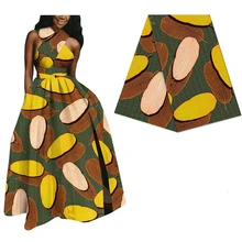 Ореховая печать настоящая вощеная ткань Анкара для вечерние платья 6 ярдов батик ткань высокого качества африканская настоящая голландская восковая ткань 561