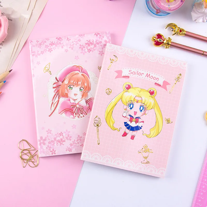 

Sailor Moon Cosplay Notebook Card Captor Sakura Journal Book Printed Paper Cartoon Creative Study Notebooks Stationery Gift