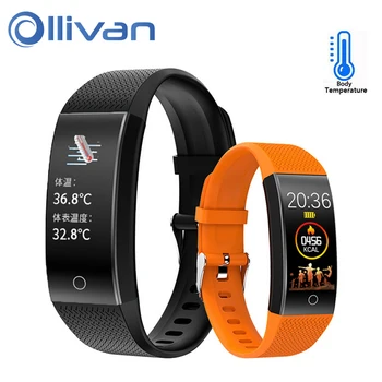 

2020 New Bluetooth Fitness Bracelet QW18T Smart Body Thermometer Detection Watch IP68 Waterproof Fitness Tracker For Men Women