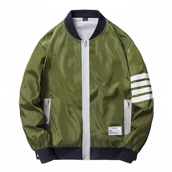 

Hot 2020 Spring Autumn Men Bomber Jacket Streetwear Hip Hop stripe Outerwear zipper Jacket Coat Men baseball Jackets Clothing