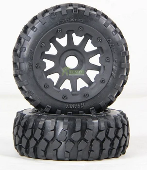 

All-Terrain Tires Rear Gravel Wheels Tyres Assembly Set Fit for 1/5 HPI ROFUN BAHA KM ROVAN BAJA 5B SS Toys PARTS