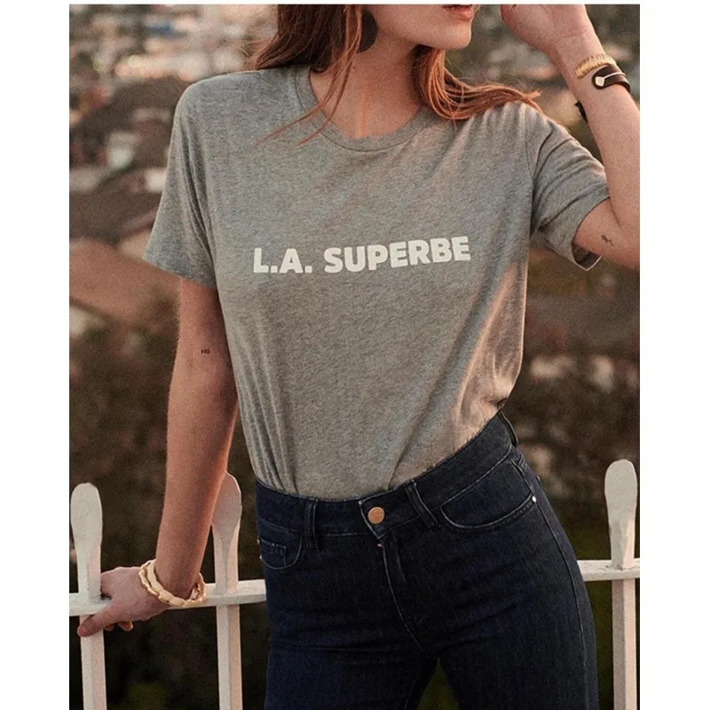 

L.A.SUPERBE T-shirt Fashion Tumblr Tees Women Harajuku Casual Streetwear Aesthetic Clothing Korean Style Tee Tops Drop Shipping