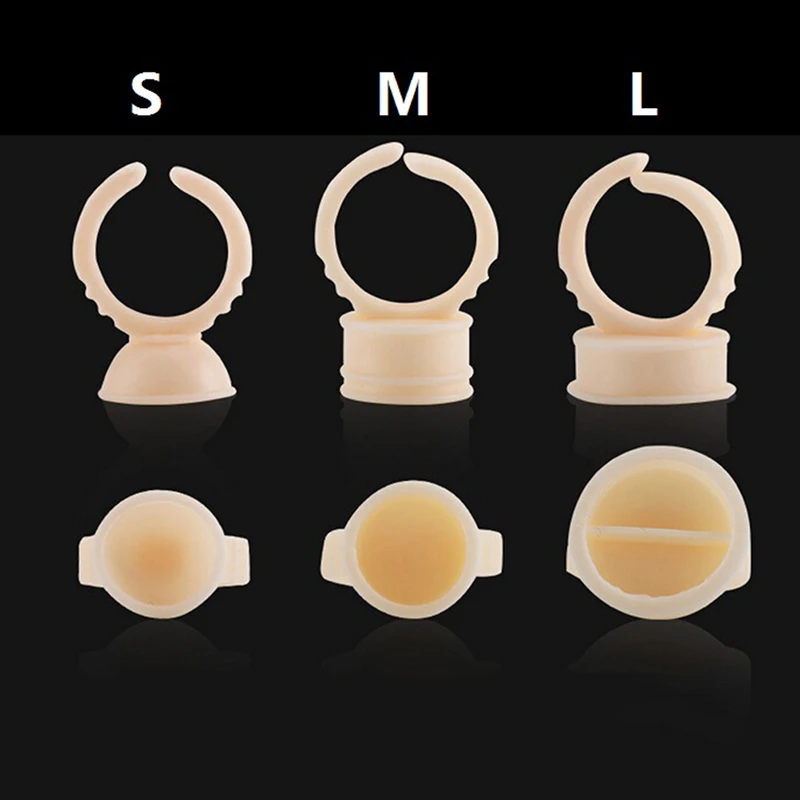 

100pcs Disposable Permanent Makeup Ring No Divider Tattoo Ink Eyebrow Lip Tattoo Pigments Holder Rings Container/Cup