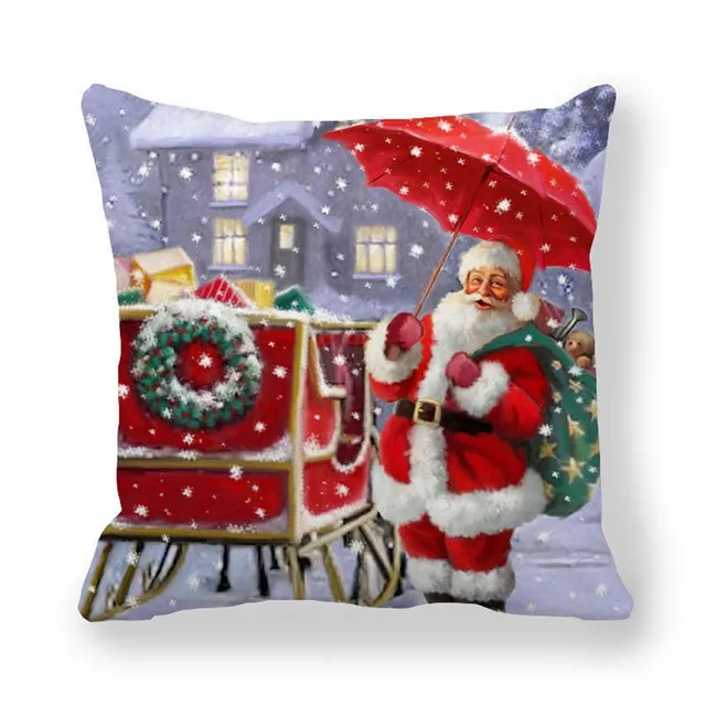 Christmas Pillowcase Cushion Covers 45x45cm Sofa Decoration Gift Letter Print Linen Pillow Cover For Home Xmas Ornament 2021 6