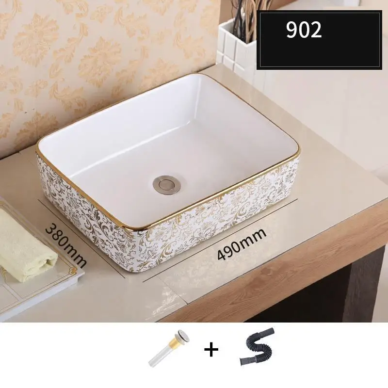 Version C Lavatorio Wastafel Pia Para Banheiro Salle De Bain Wasbak Vessel Bowl Black Sobre Encimera Bathroom Basin Lavabo Sink Washbasin - Цвет: Version C