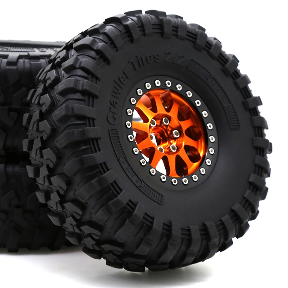 2.2 Inch Rubber Tires Crawler Tyres With Inner Foam For 1/10 RC Car TRX4 SCX10 90047 D90 D110 TF2 RR10 Wraith nitro rc cars