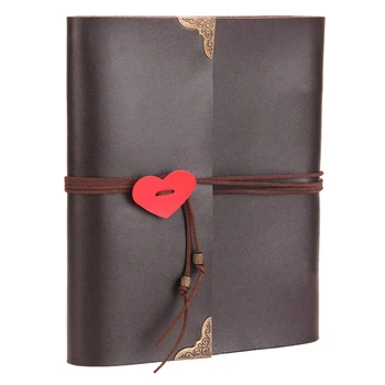 

Scrapbook Photo Album Vintage Leather DIY Memory Book Wedding Guest Book 30 Sheets / 60 Pages Pages Present for Christmas Valent