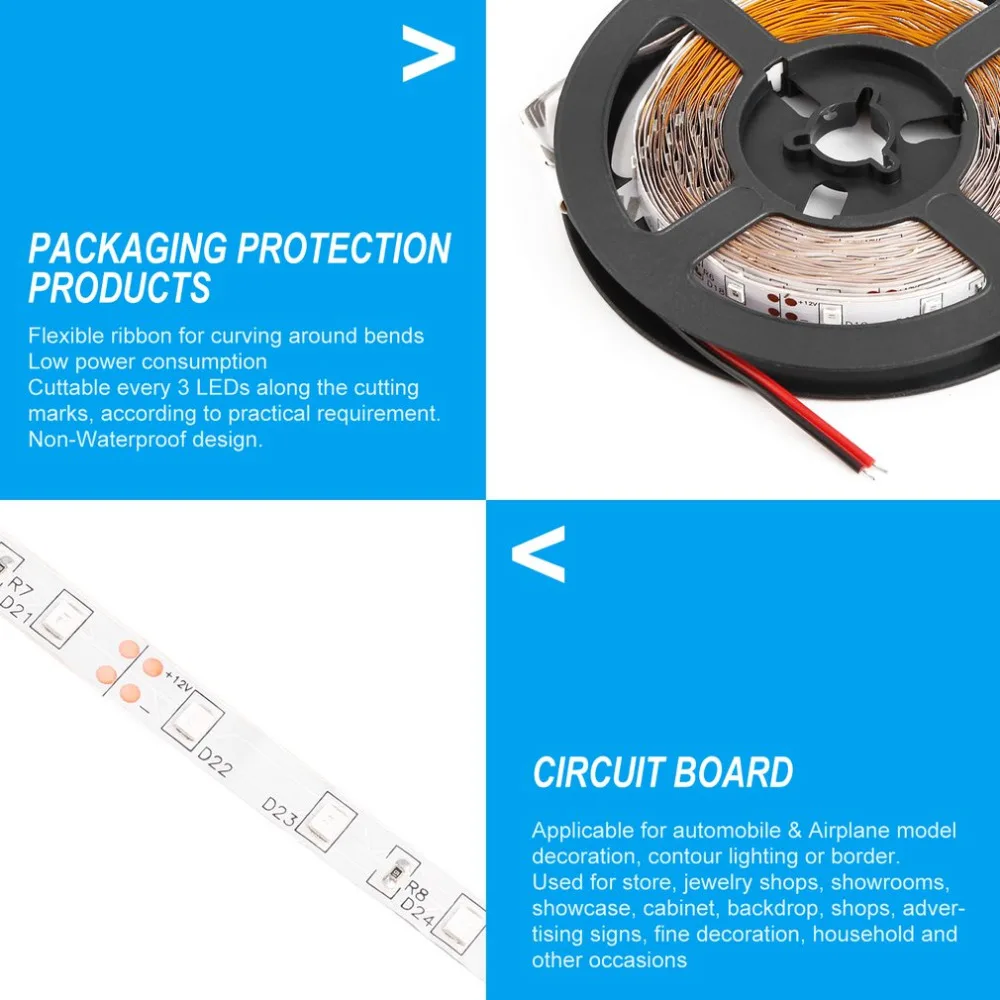 Светодиодные ленты светильник 5 м 300 светодиодный s SMD 3528 не обладает водонепроницаемостью: потолок счетчик шкаф украшения светильник s/набор, широкий выбор, 12В мульти-Применение дропшиппинг