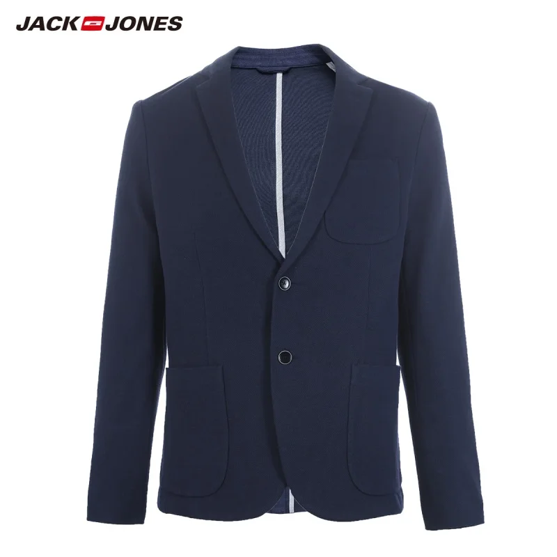 JackJones Мужской приталенный пиджак с двумя пуговицами из хлопка, мужской пиджак 219108509