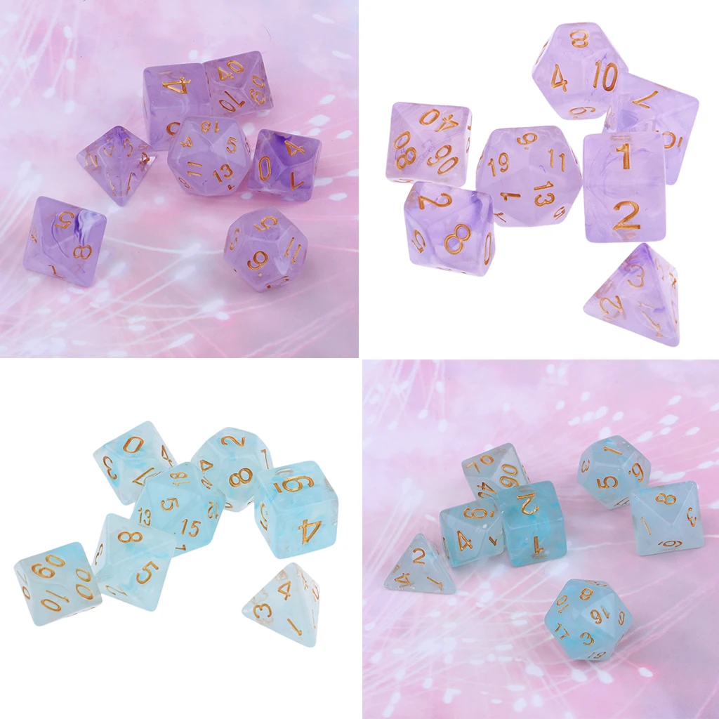 14pc Polyhedral Dice Set Family 4-Die 6-Die Game Dice for TRPG D& D Cup Game