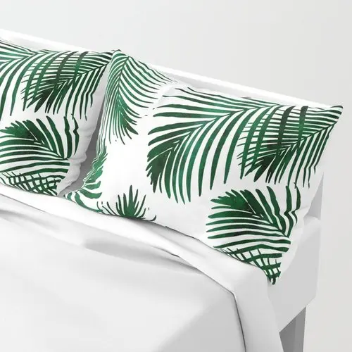 Nordic Style Double-Sided Leaves Green Plant Simple Cushion Environmental Protection Theme Waist Pillow 100% Polyester Cotton 