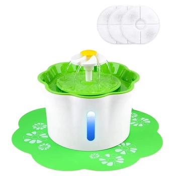 

DC 5V Pet Fountain, 88Oz/2.6L Automatic Cat Fountain Dog Water Dispenser with 3 Replacement Filters,1 Silicone Mat, for Dogs, Ca