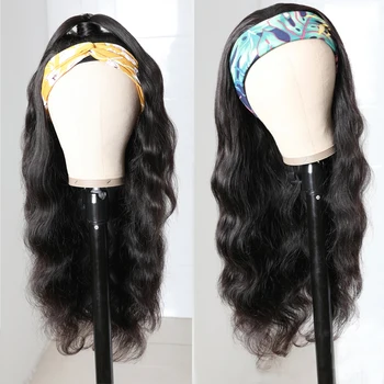 

Head bands Body Wave Human Hair Wigs With Headbands Peruvian Remy Hair Wig Full Machine Wig With Hair Band Non-Lace Wigs