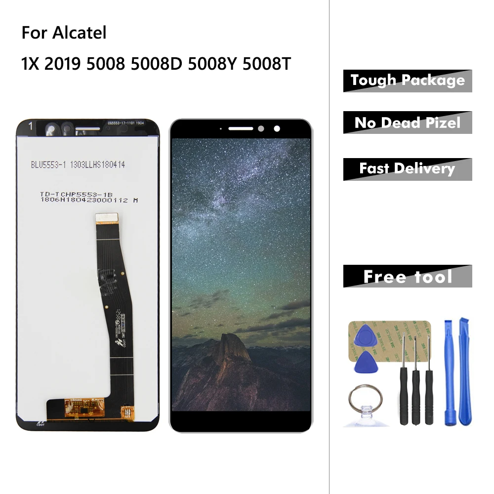 

For Alcatel 1X 5008 LCD Display Touch Screen Digitizer Glass Monitor Panel Assembly for Alcatel 5008T 5008D 5008Y LCD + Tools