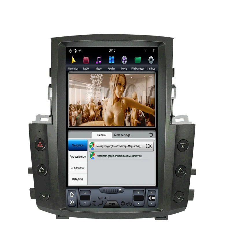 Perfect NAVITOPIA 12.1inch 4G+64GB Tesla Style Vertical Screen Android 8.1 Car DVD GPS Navigation for Lexus LX570 17