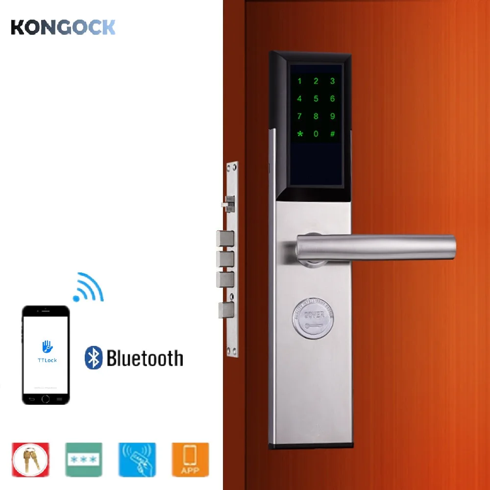 

Bluetooth APP smart keyless door lock, electronic Card & digital password & key access for home and hotel and apartment BNB etc
