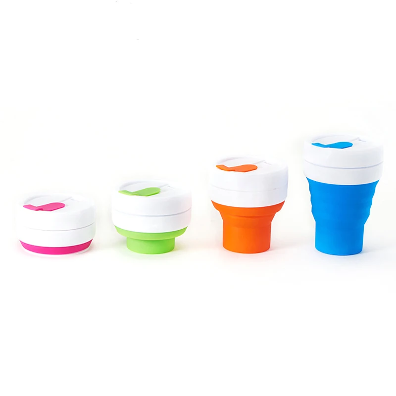 Hot New Folding Silicone Portable Silicone Telescopic Drinking Collapsible Coffee Bottl Multi-function Folding Silica For Travel