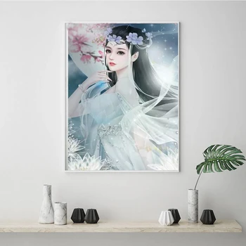 

elegant china woman rhinestone embroidery wall decor mosaic diamond art squarround drill 5d diy diamond painting girl YG2103