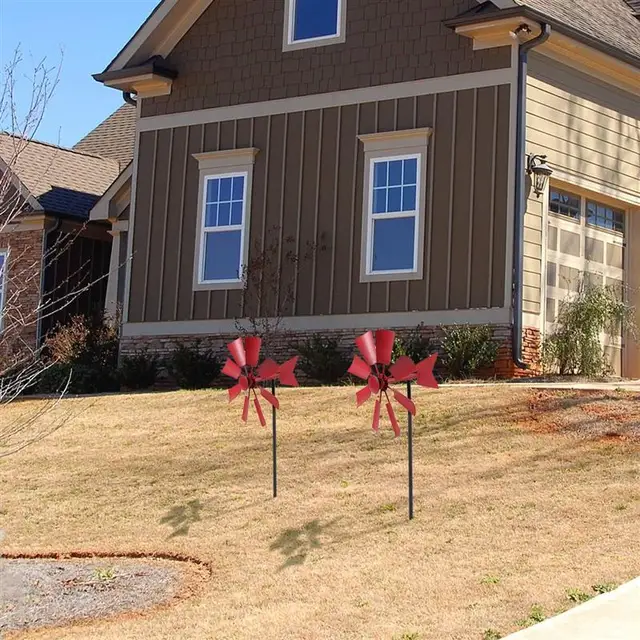 Vas Szélmalom Udvari Winnower Kerti Dísz Kültéri Forgó Lelkipásztori Plugin Park Dekoráció - Image 5