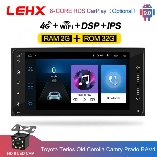 LEHX 2DIn Raido Stereo Car android 10 Multimedia Player For toyota vios crown camry hiace corolla rav4 autoraido carplay gps dvd 1