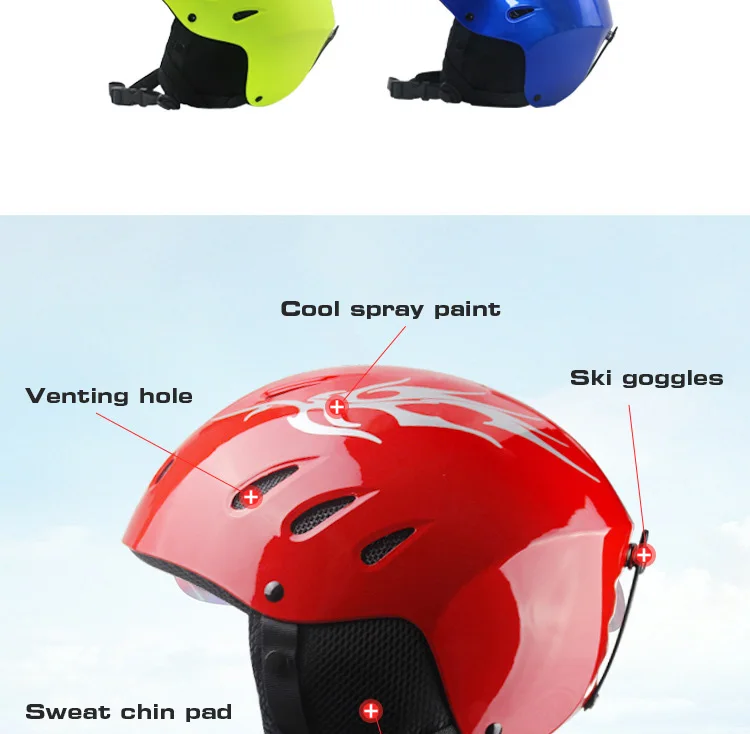 Лыжный шлем интегрально-литой шлем для сноуборда для мужчин и женщин Катание на коньках скейтборд лыжный шлем окружность головы 55-60 см многоцветный