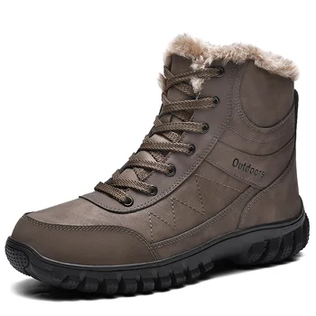 

New Men Boots Winter With Fur Warm Snow Boots Men Winter Boots Work Shoes Men Footwear Fashion Rubber Ankle Shoes 40-48 %G11