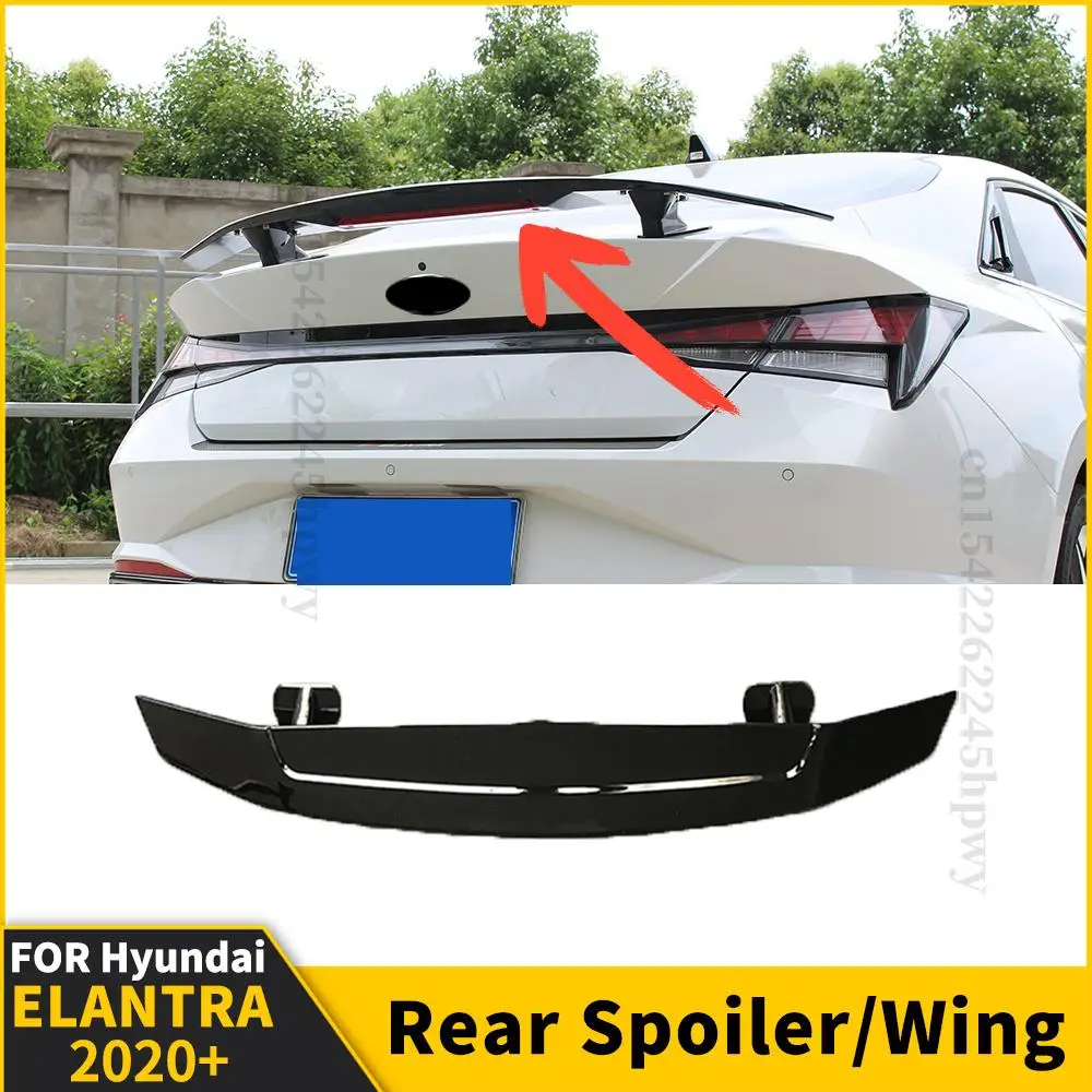 

Roof Rear Spoiler Wing Trunk Spoiler Sport Boot Lip Air Deflector Trim High Quality Body Kit For Hyundai Elantra 2020 2021 2020+