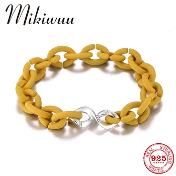 

Fashion Yellow Flexible Rubber Bracelet Bangle For Women Men Silver Lucky Number 8 beads Unisex Wristband Rubber Bracelet