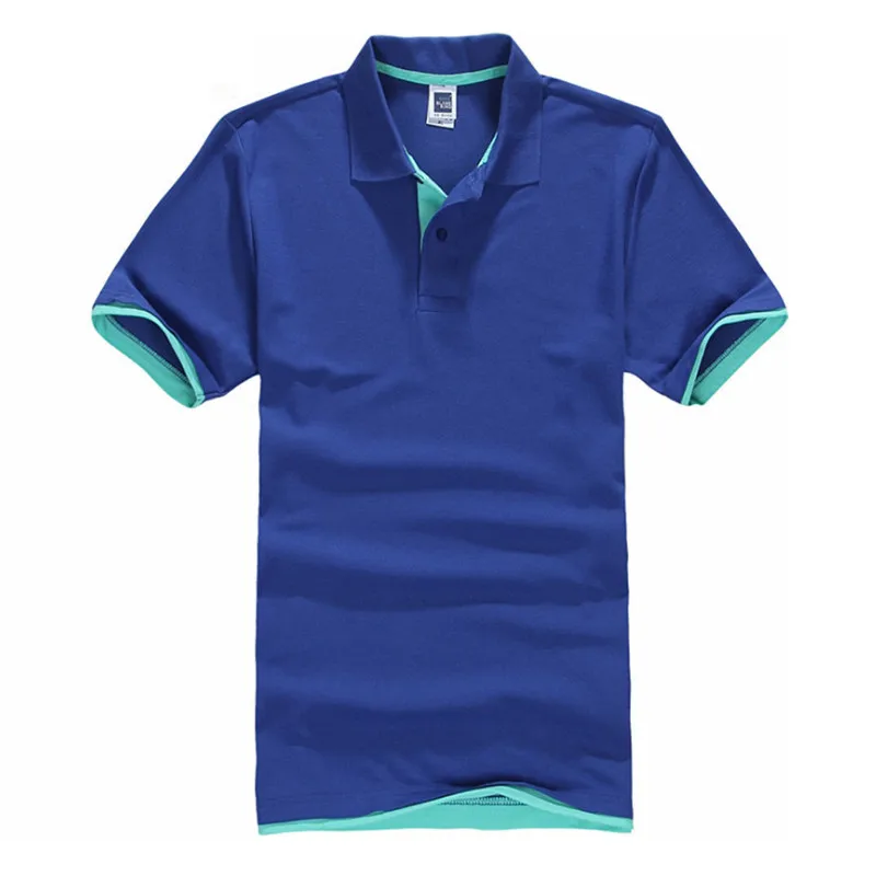High Quality Tops&Tees Men's Polo shirts Business men brands Polo Shirts Turn-down collar mens polo shirt - Цвет: lan-lv