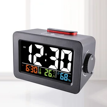

Color Screen Wireless Indoor Outdoor Temperature and Humidity Meter USB Alarm Clock Weather Station Detector Electronic clock