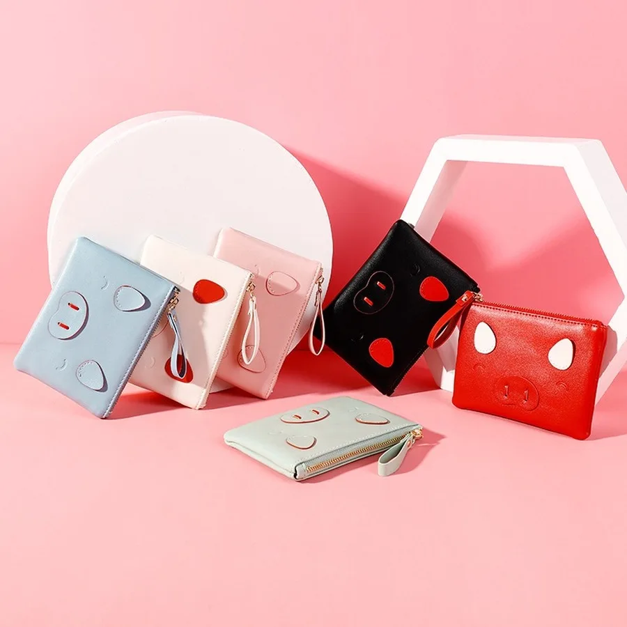 

Harajuku Cartoon Pig Printed Wallets Fashion Solid Zipper Coin Purse Casual Multi-function Coin Small Card Holders Purses 2019