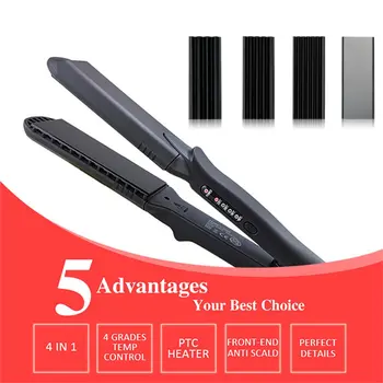 

Portable Corn Hair Straightener Splint Four-In-One Plate Straightening Plate Multifunctional Ceramic Perm