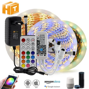 

WIFI / Bluetooth RGB RGBW LED Strip Set DC12V LED Strip 5050 5m 300LEDs + WIFI / Bluetooth Controller + Power Adapter