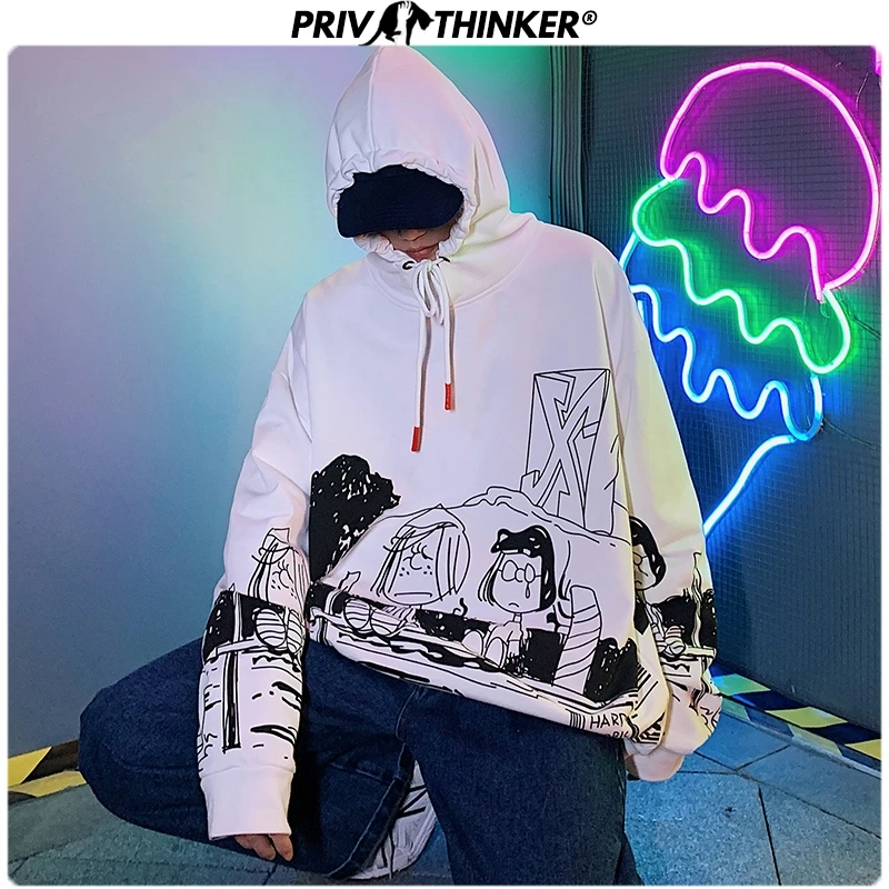 Privathinker Men's Printed Hip Hop Spring Hoodies Men 2020 Fashion Korean Hooded Sweatshirt Male Collage Streetwear | Мужская одежда