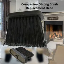 2Pcs Fireplace Brush 9.8/12mm Black Oblong Replacement Spare Hearth Brush Head Refill For Companion