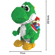 2000pcs Mario Mini Blocks Big Model Size Yoshi Blocks Anime DIY Micro Building Block Toys Auction Model Toy Kids Gifts