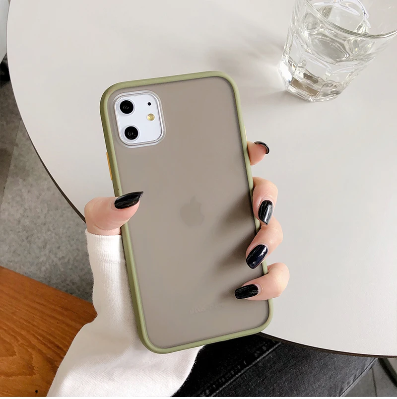 T4 Простой мятный Гибридный Матовый Бампер чехол для телефона для iPhone 11 11 Pro Max XR XS Max 6S 8 7 Plus противоударный Мягкий ТПУ силиконовый чехол - Цвет: T4