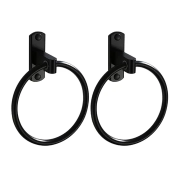 

2 Pack Towel Ring Hand Towel Holder for Bathroom Hand Towel Racks Wall Mount Bathroom Hardware Black