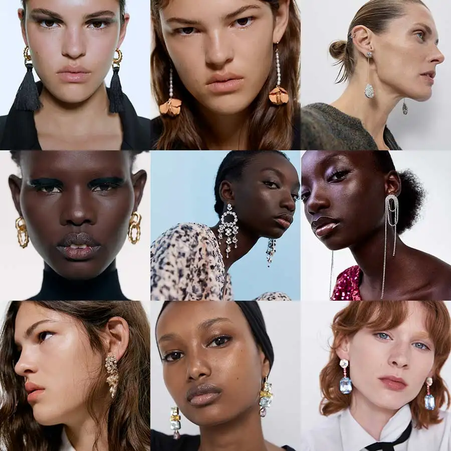 

Dvacaman ZA Fashion Crustal Drop Earrings for Women Long Tassel Flower Maxi Metal Statement Earrings Wholesale Jewelry Girl Gift