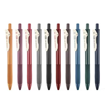 

5pcs/10 Pcs Retro Large Capacity Bullet Journal Gel Pen 0.5mm Student Signature Pen School Quick-dry Press Gel Pen Stationery