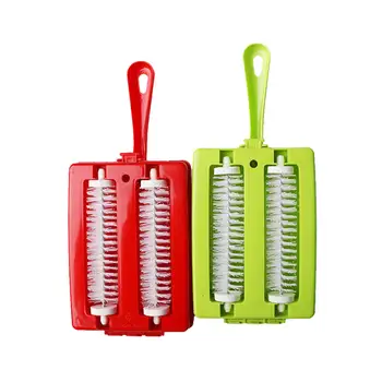 

2Pcs Portable Handheld Double Roller Sweeper Sofa Carpet Crumb Dust Hair Furniture Household Cleaning Brush Tool Suppleis