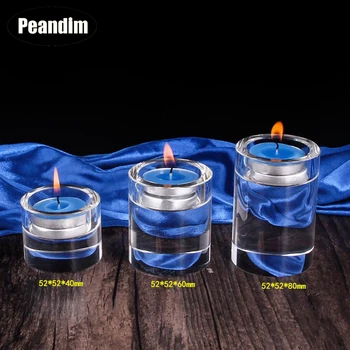 

PEANDIM Small Tealight Candlestick Crystal Candle Holders Valentine's Day Candlelight Dinner Table Home Decorative Candle Stand