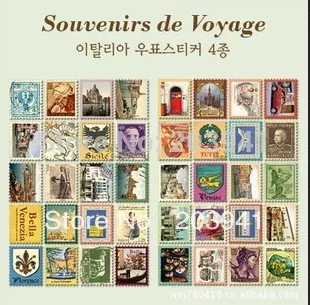 80 Vintage Travel Italian Scrapbooking Journalling Italy Stamp Stickers Korean 