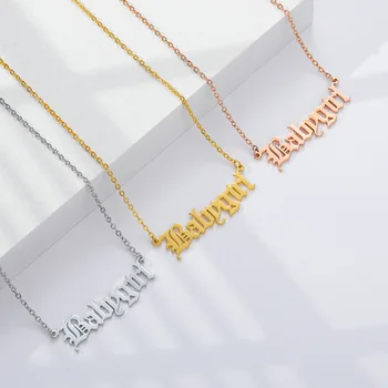 

Old English Font Letter Babygirl Necklaces For Women Baby Girls Gold Silver Color Stainless Steel Chain Pendant Necklace Jewelry