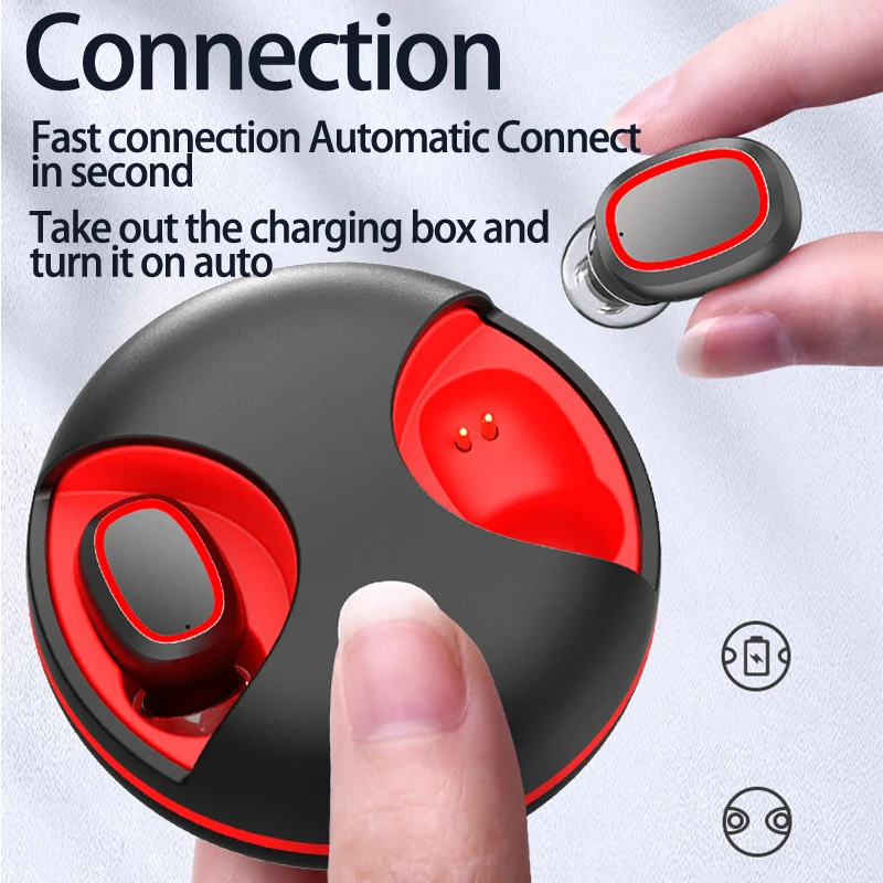 ANC Wireless Headphones Rotation Design Bluetooth V5 0 Earphones Sports Earbuds Headsets HIFI Stereo Touch control LED Display